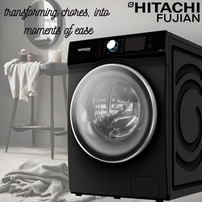 Hitachi Fujian 10 Kg Front Load Washing Machine - HF-100Q1582BLC | AC GHAR
