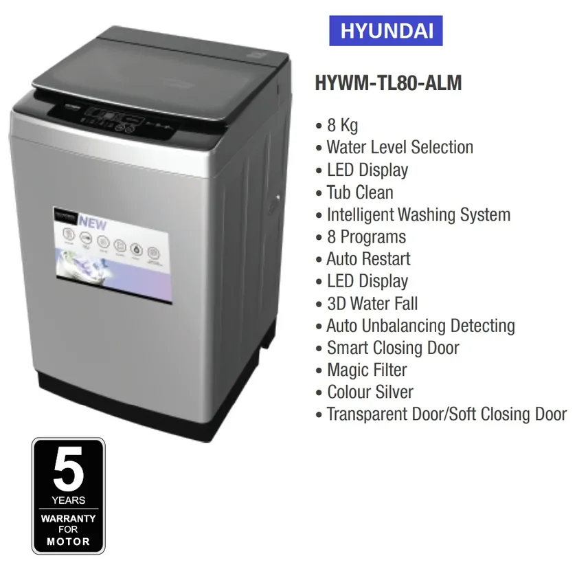 hyundai washing machine 8kg