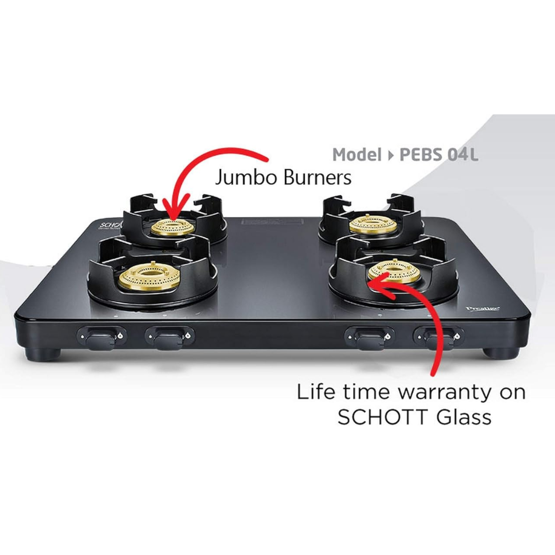Prestige 3 Burner Slim Cooktop Schott Glass Edge Gas Stove - 40186 PEBS 03