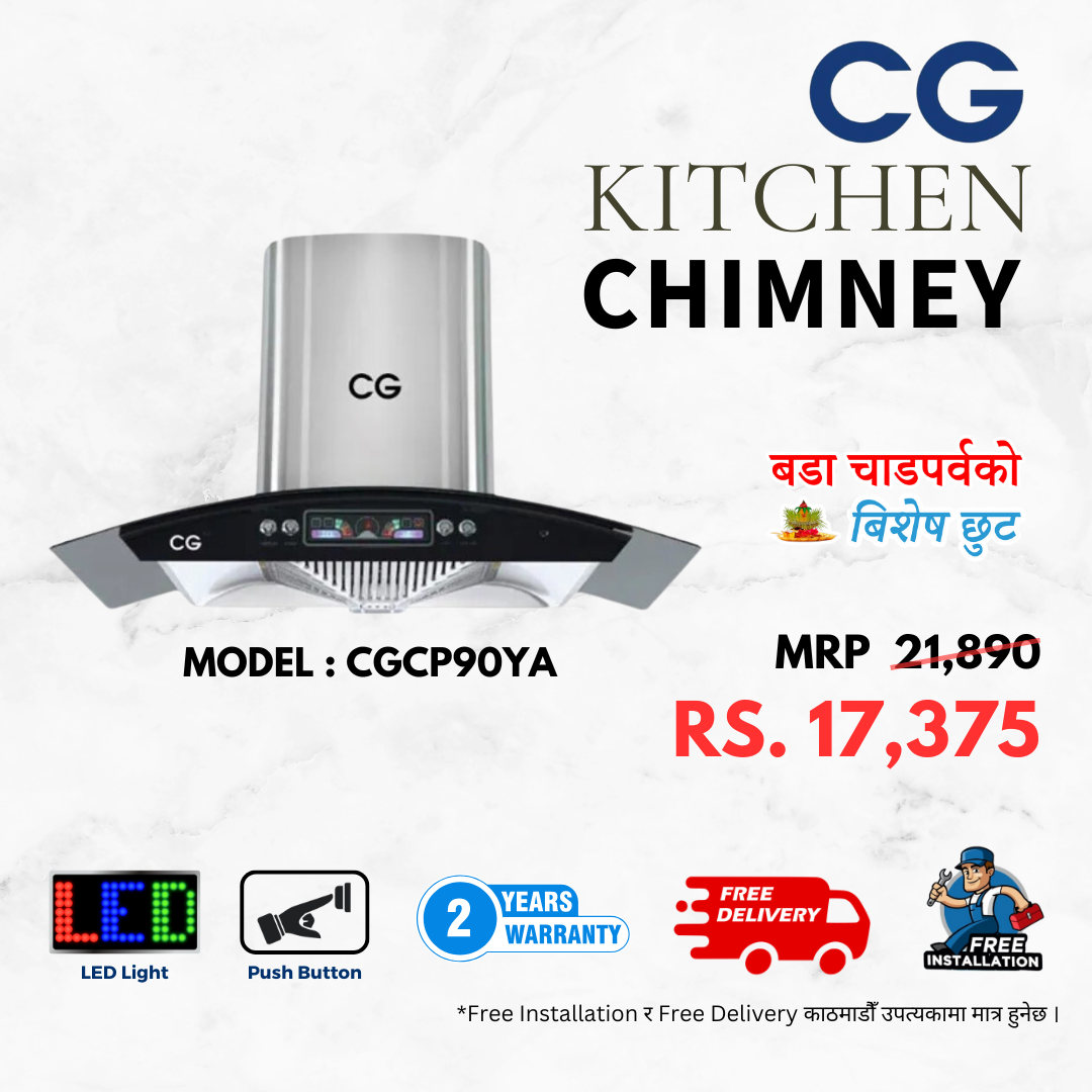 CG 90 cm Baffle Filter Kitchen Chimney - CG-CP90YA