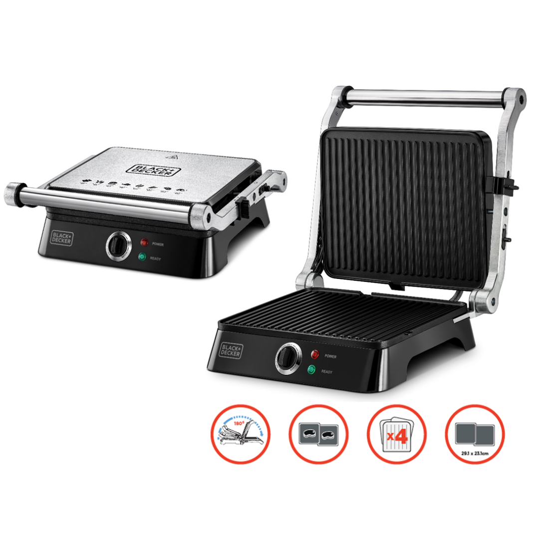 Black+Decker 1400W Contact Grill - CG1400-B5