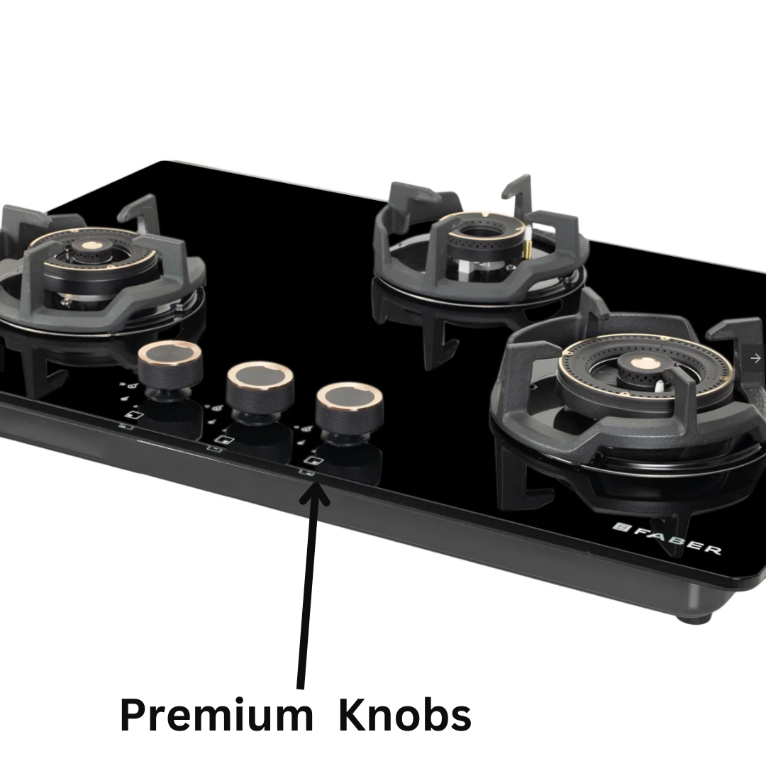 Faber 75 cm 3 Burner Auto Ignition Gas Burner - HOB EXPERIA HT 753 ALU AI FFDFaber 90 cm Baffle Filter Auto Cleam Chimney - HOOD ELLORA 3D IN HC SC BF BK 90