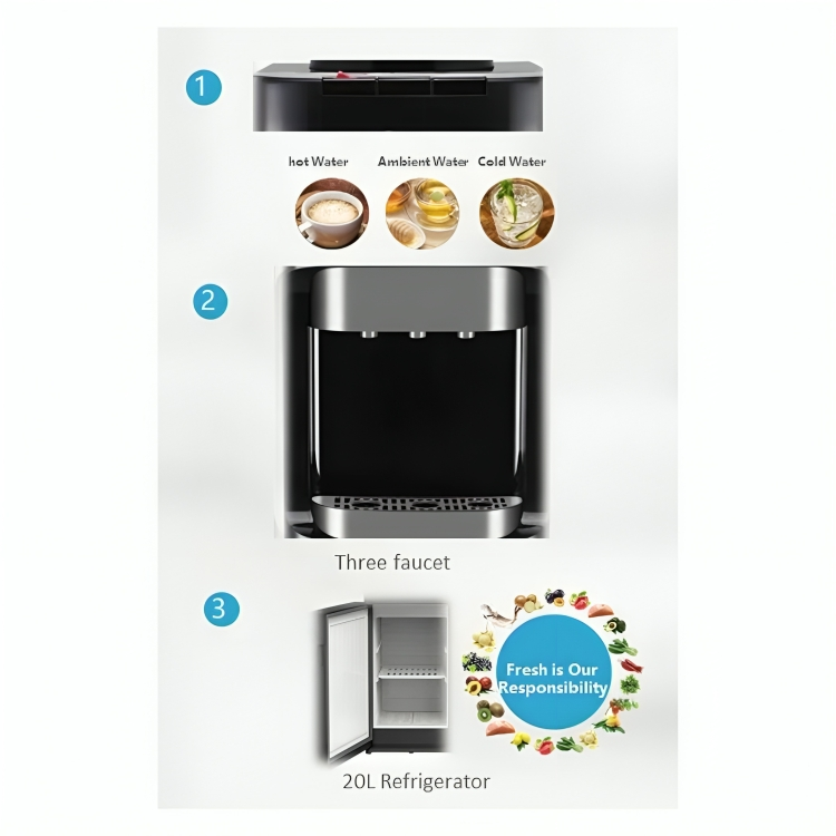 Midea Water Dispenser with 20L Refrigerator - YL1635S-B