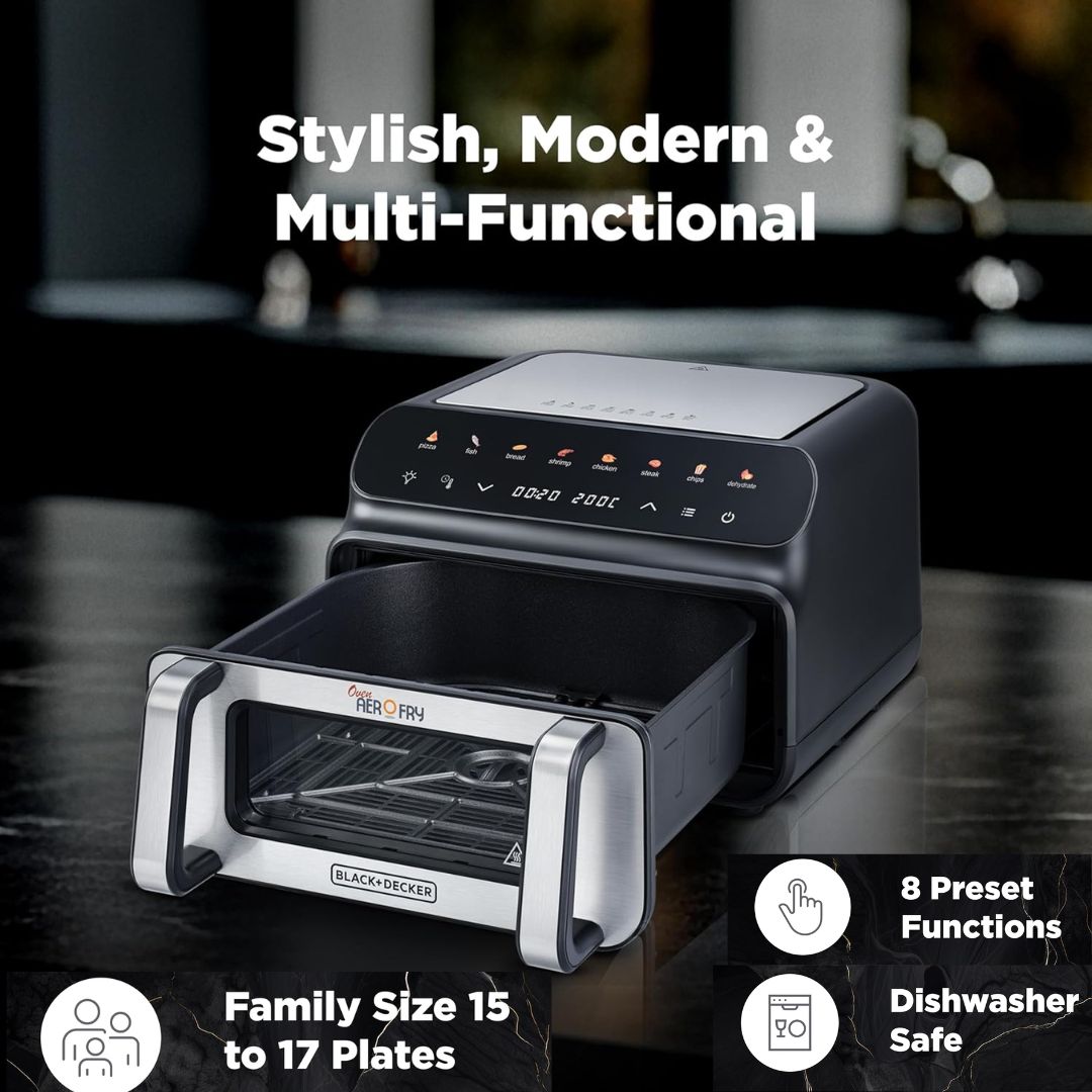 Black Decker 15 Ltr 1700W Air Fryer - AOF150-B5