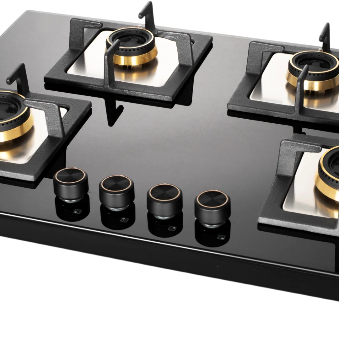 Glen 4 Burner Forged Brass Burner Cooktop - CT 1048 SQ GT BL FB AI