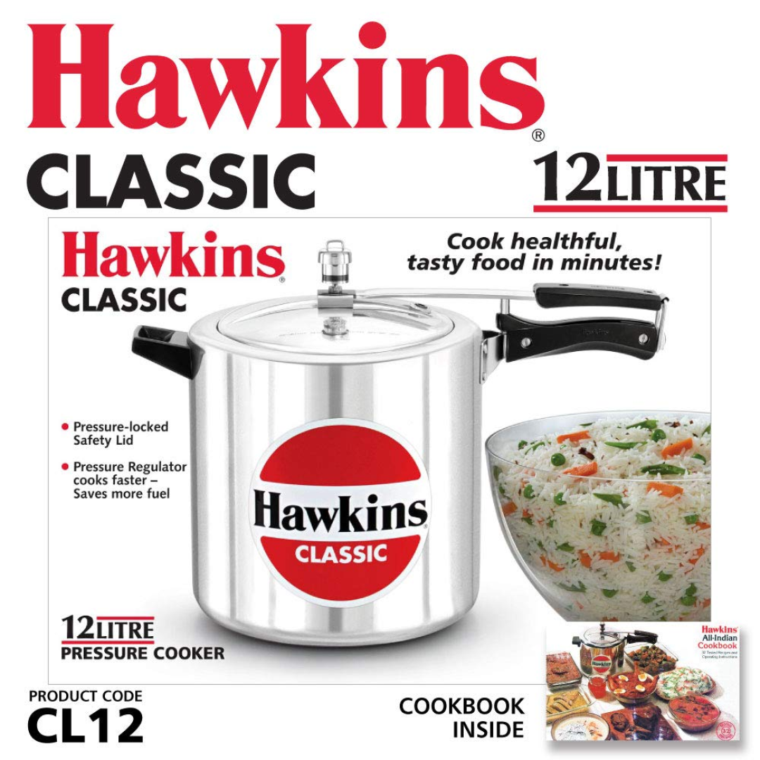 Hawkins Classic 8 Ltr Aluminium Inner Lid Pressure Cooker - CL8W