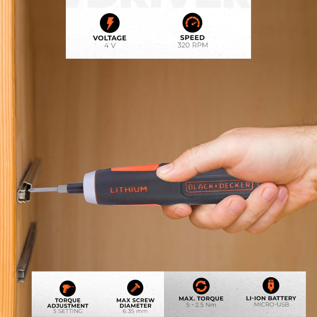 Black+Decker Cordless Smart Screwdriver