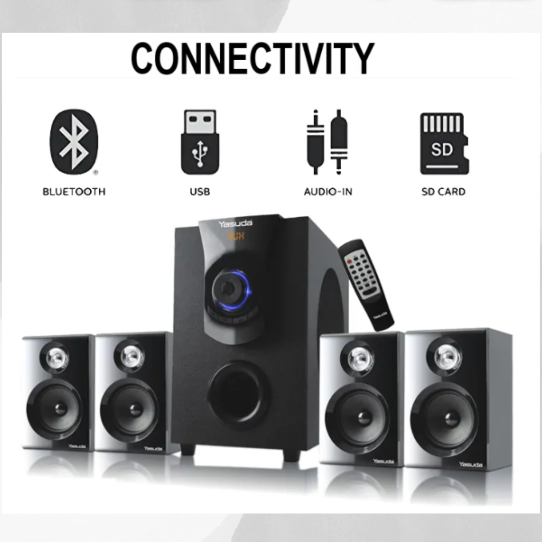 Yasuda 2.1 CH Bluetooth Speaker 15W+10W*2 with Remote - YS-210RT 