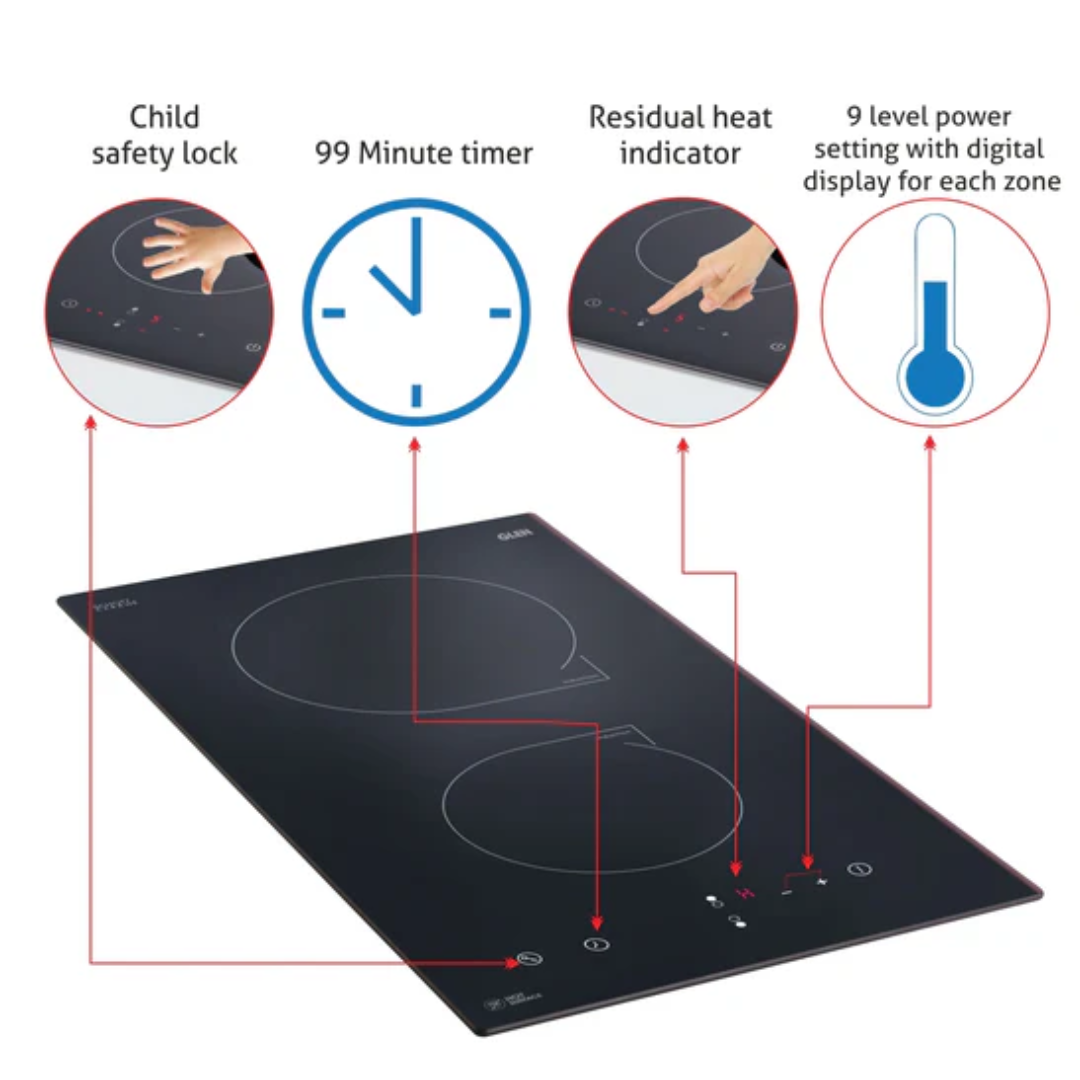 Glen 2 Zone Built-in Induction Hob Touch Control 3500W - BH 1013 Twin Induction  
