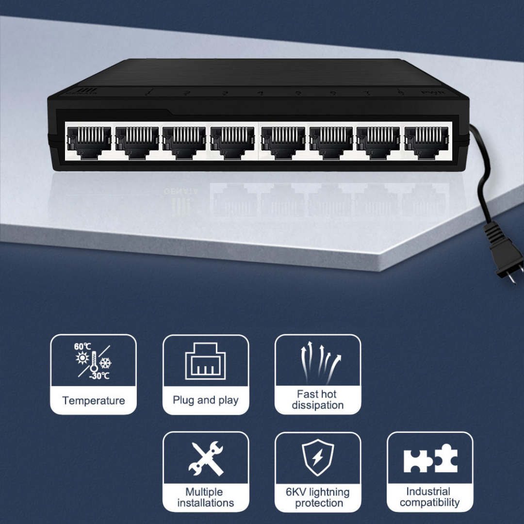 Geneta 8 Port Gigabit Switch - GNT-G1008EL 