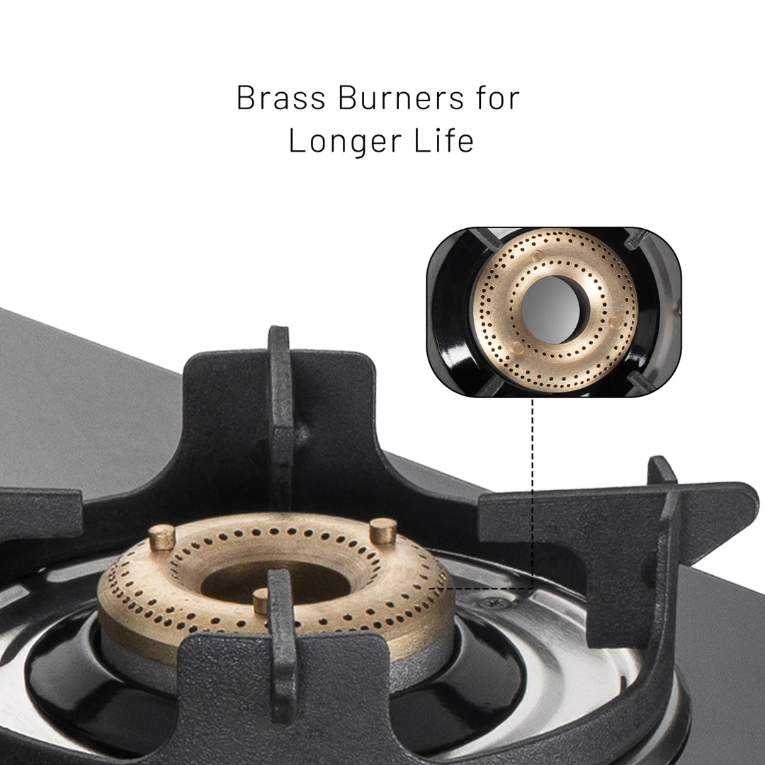 Glen 3 Burner Forged Brass Burner Cooktop - CT 1038 GT BB BL HF CP