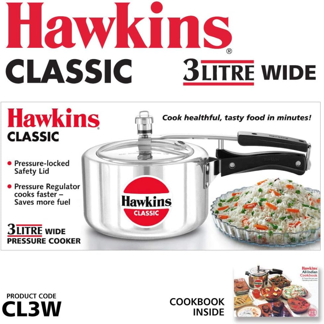 Hawkins Aluminium 3L Classic Induction Base Pressure Cooker - CL3T