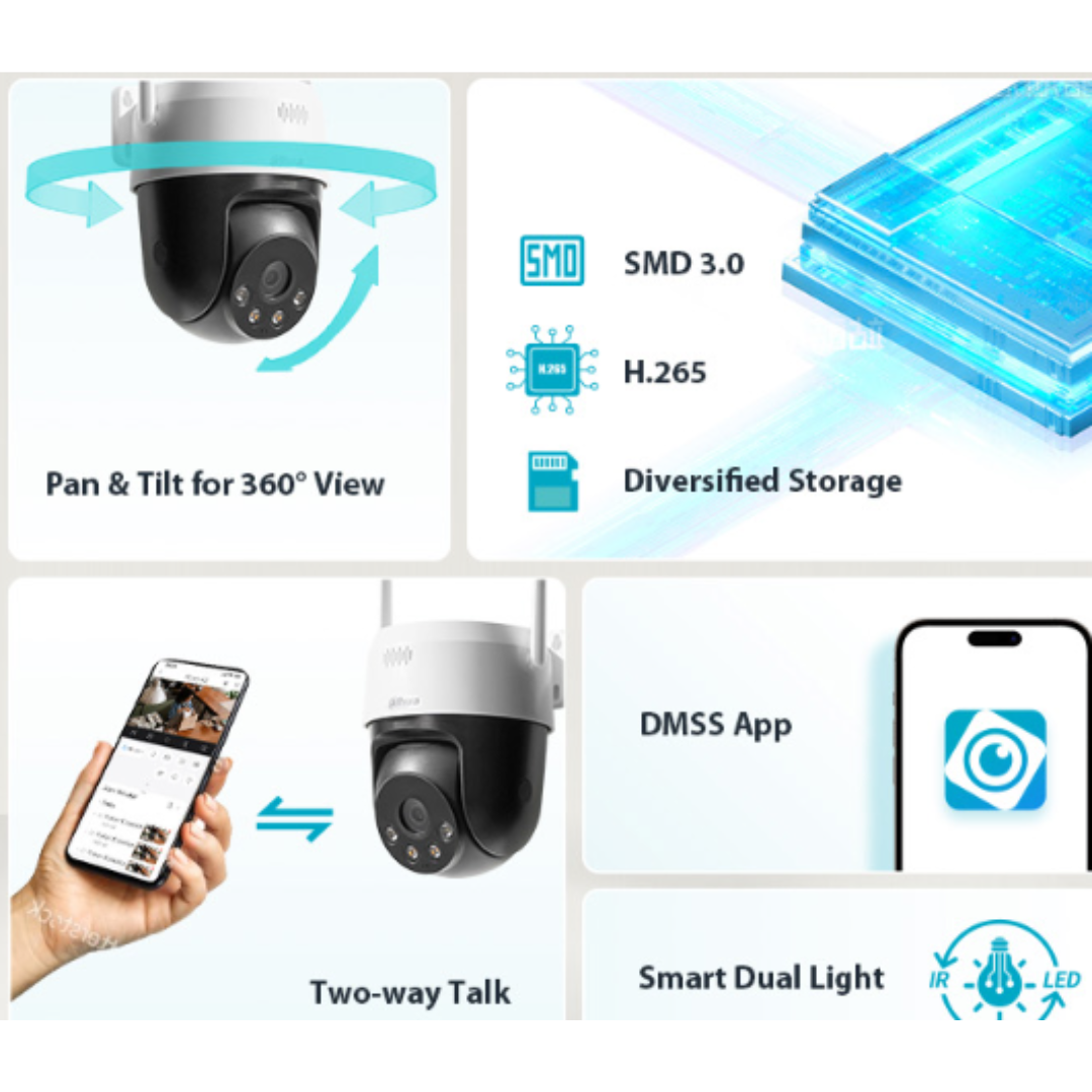 Dahua 3MP Wireless Network PT Camera - DH-P3AE-PV