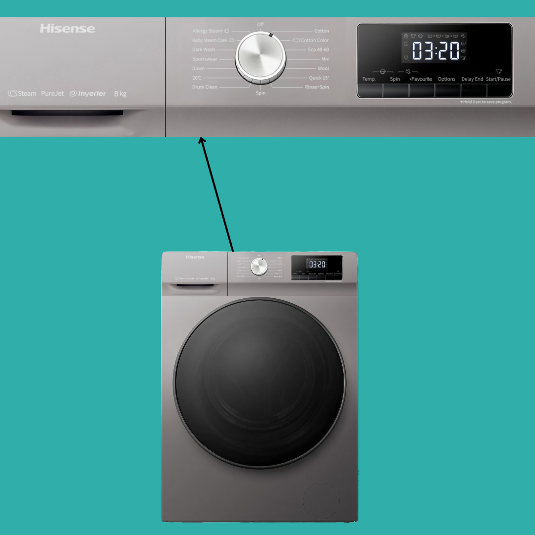 Hisense 8 Kg Front Load Inverter Washing Machine - WFQA8014-PVT001