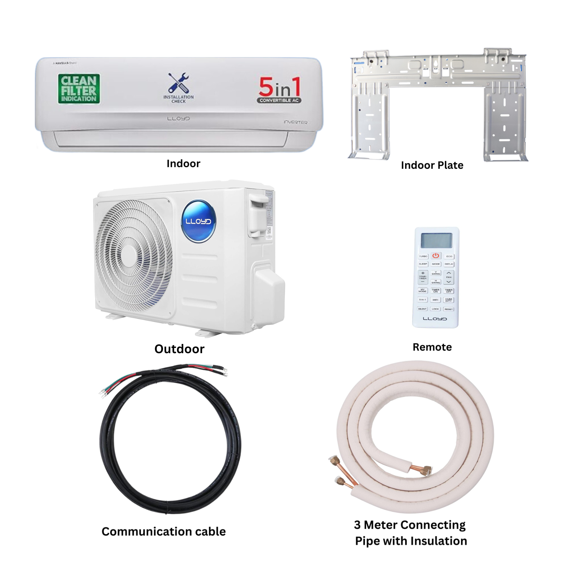 LLOYD 2 Ton Hot and Cold Normal Inverter AC