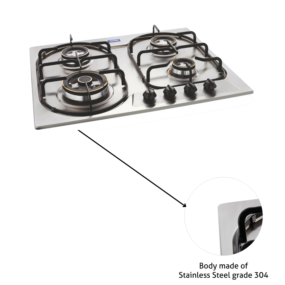 Glen 4 Burner Forged Brass Burner Cooktop - CT 1048 SQ GT BL FB AI