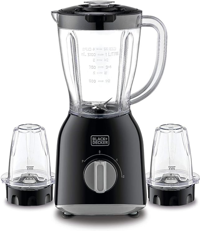 Black+Decker 1 Ltr Blender + 2 Mills 400 W - BX365E-B5