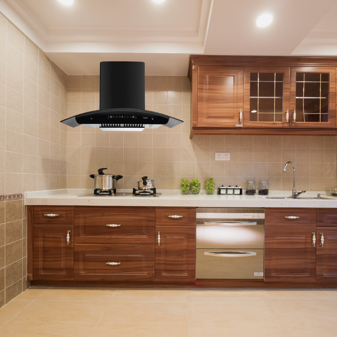 Prestige 41817 OSCAR 900 Contemporary Black Kitchen Hood Chimney