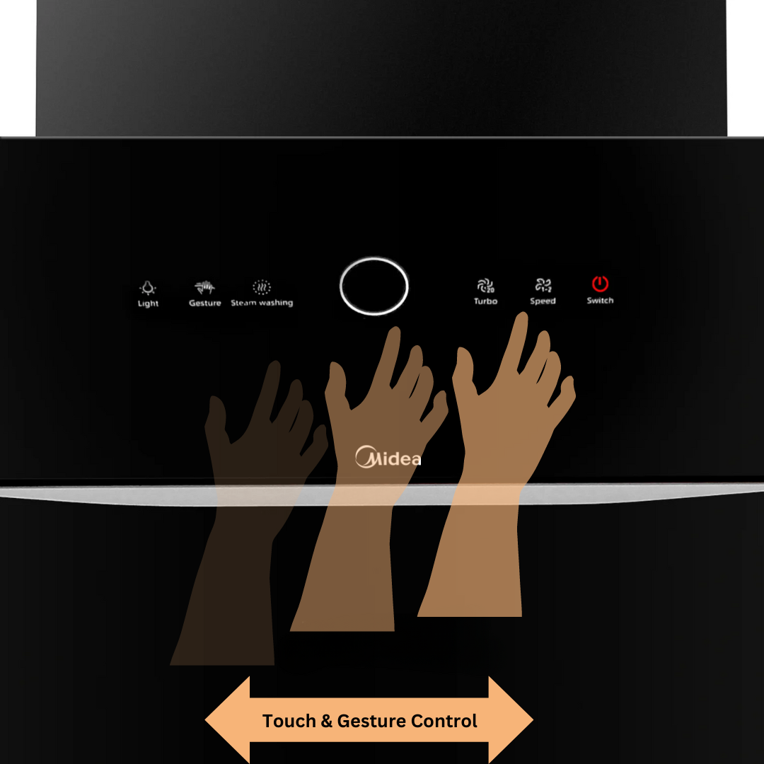 Midea 90 cm with IOT and Steam wash Kitchen Chimney - CXW-240-B68 