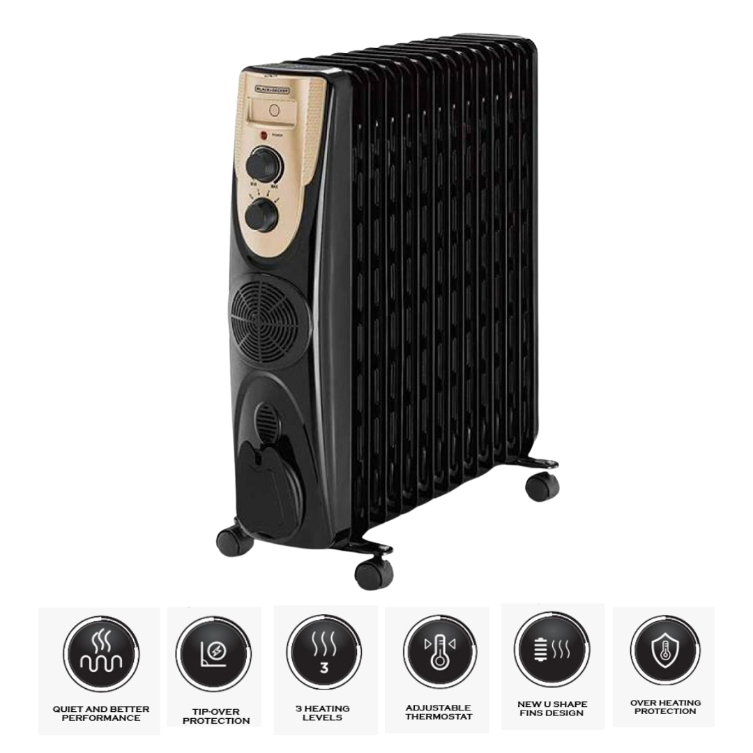 Black + Decker 13 Fin Oil Filled Radiator (OFR) - OR013FD-B5 