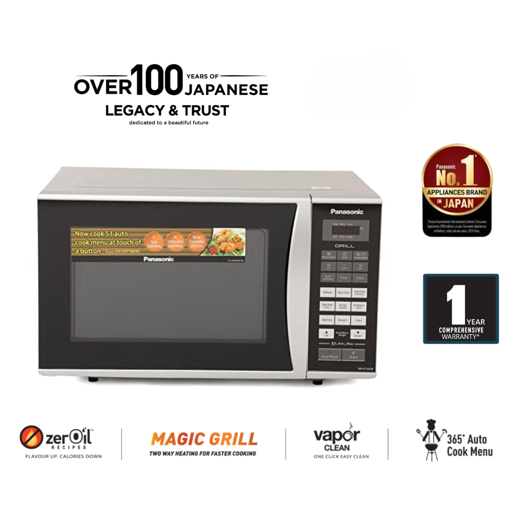 Panasonic 23 Litre Grill Microwave Oven with Power Grill - NN-GT342MFDG