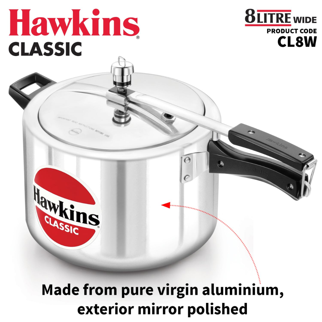 Hawkins Classic 8 Ltr Aluminium Inner Lid Pressure Cooker - CL8W