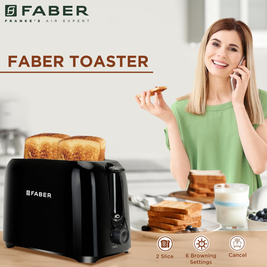 Faber 750W Pop-Up Toaster Features
