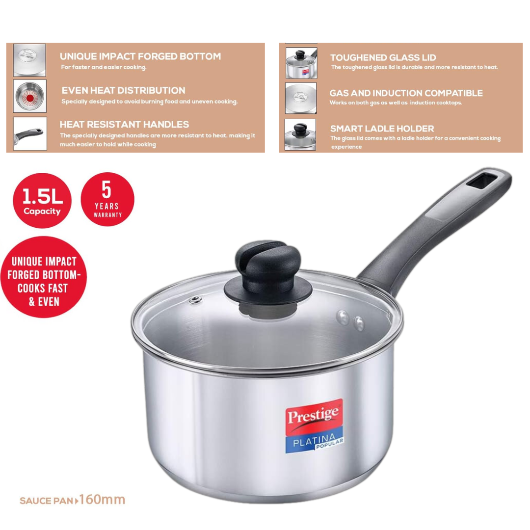 Prestige 36159 2.8 Ltrs Platina Kadai 240 mm with SS Lid  