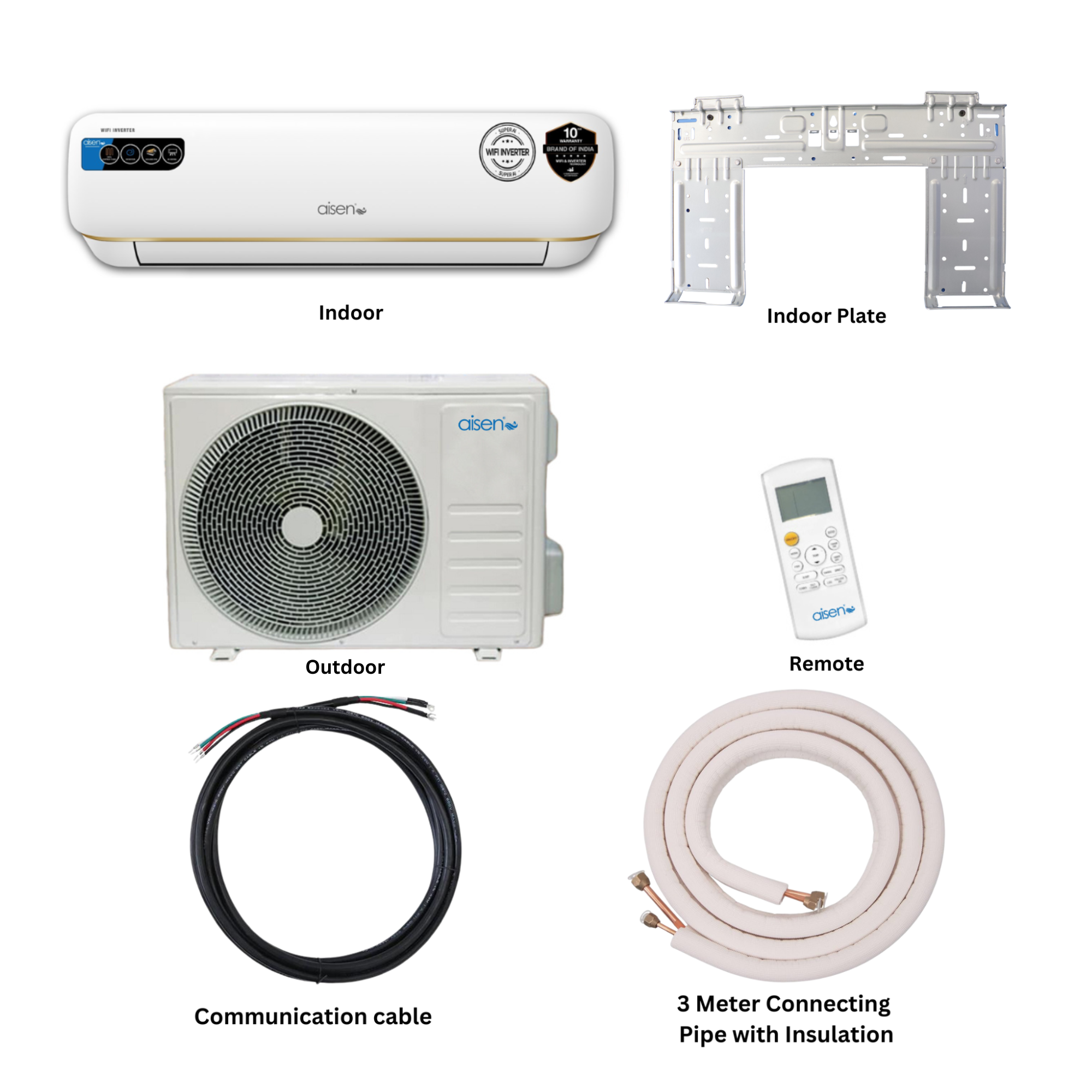 Aisen 1.0 Ton Inverter Air Conditioner - ANACWINV12KPKGHS