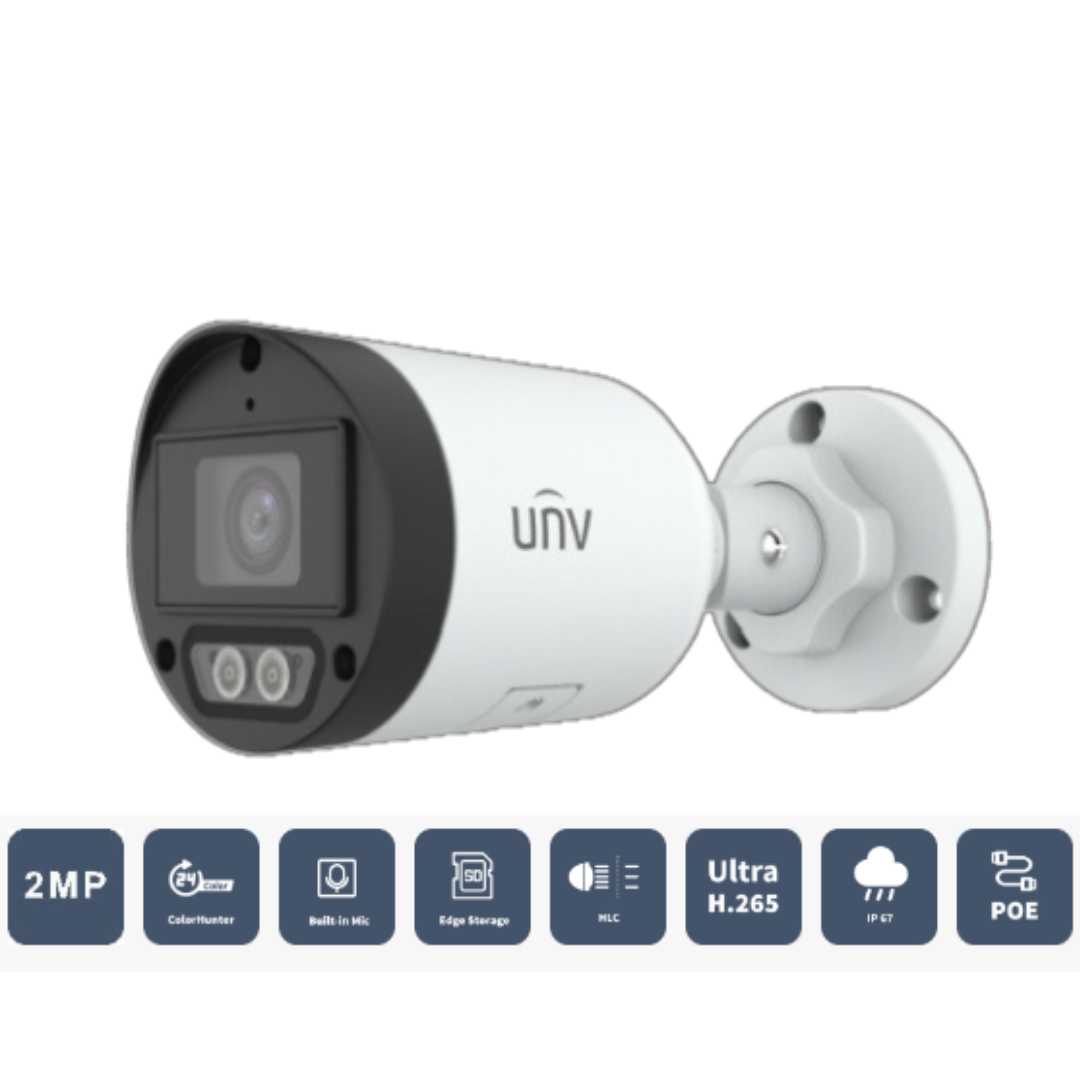 Uniview 2MP ColorHunter Bullet Network Camera - IPC2122LB-AF40K-DL