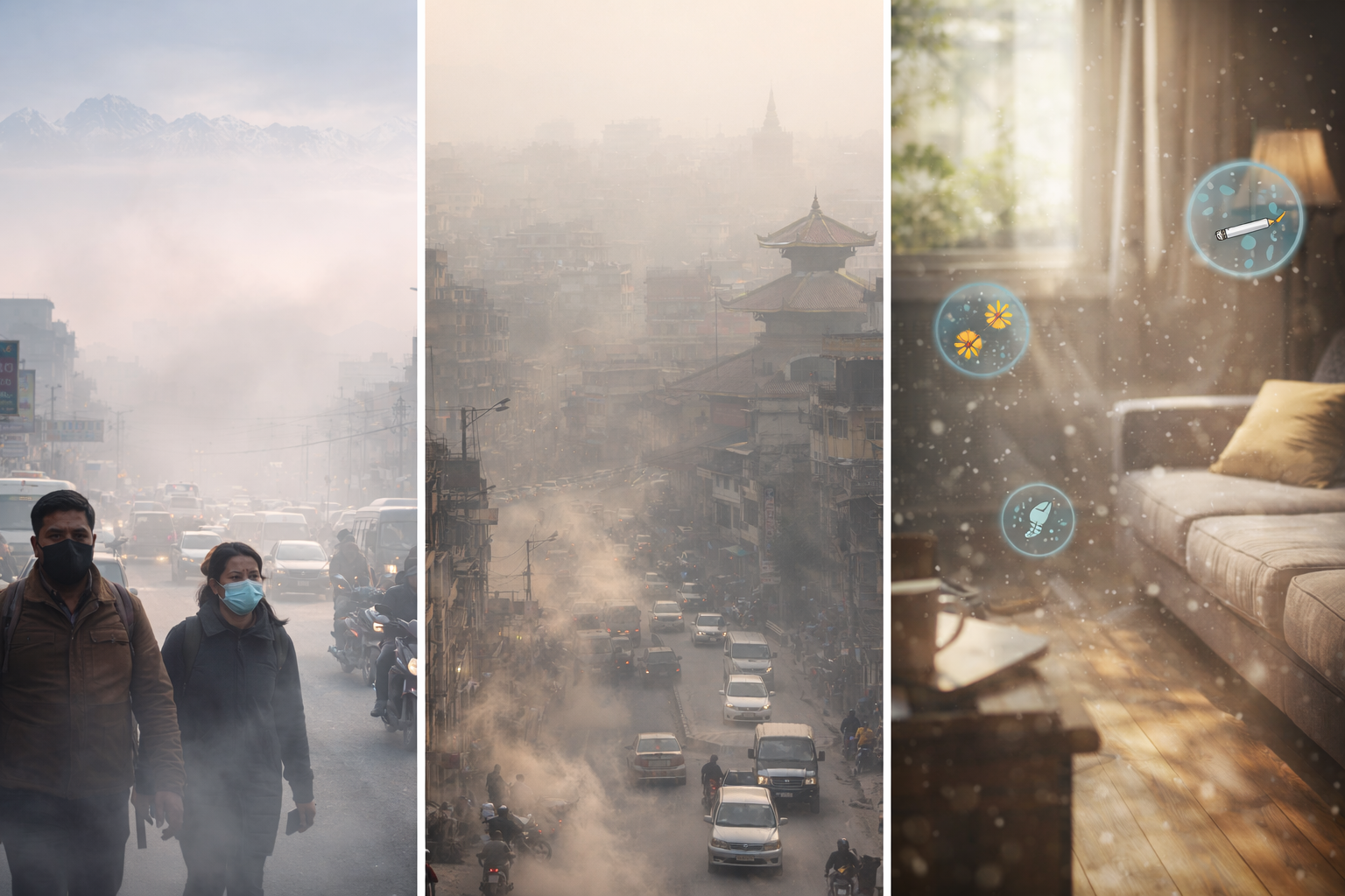 Kathmandu Air Pollution — AC Ghar Nepal Kathmandu valley air pollution smog 2024