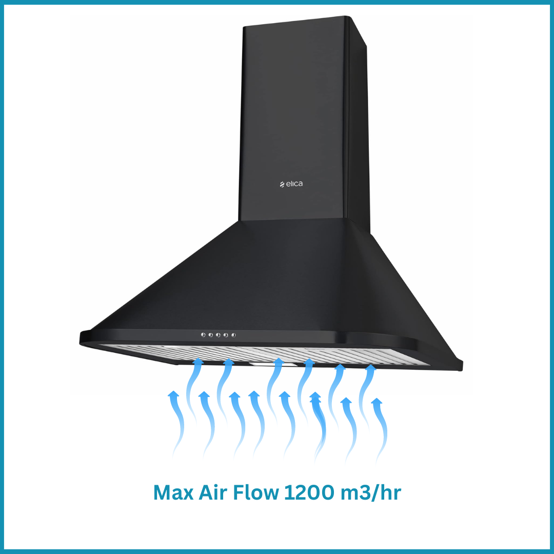 Elica 60 cm Baffle Filter Kitchen Chimney - DH 260 BF NERO 