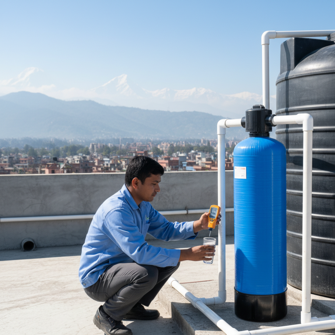 Water softener servicing technician