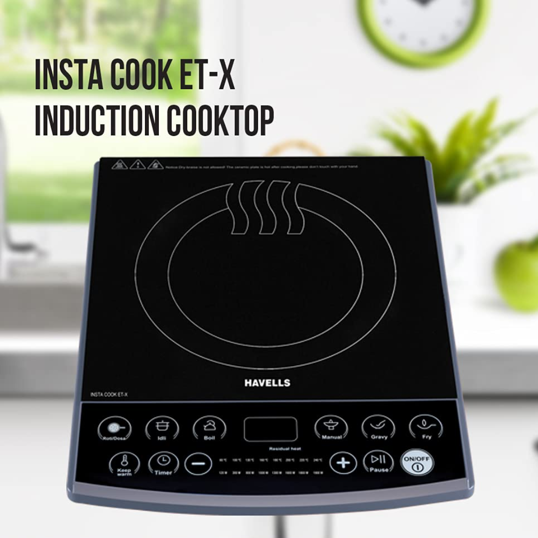 Havells Alloy Steel Insta Cook ET 1900 Watt Induction Cooktop - GHCICAXK us (GHFJ)
