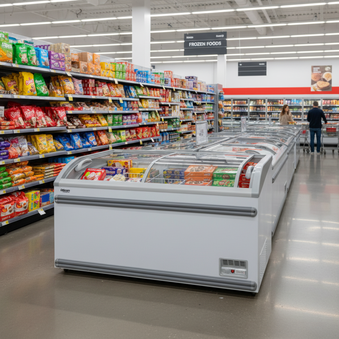 Dikom 600L Showcase Curved Glass Deep Freezer - TBG-DKMSF