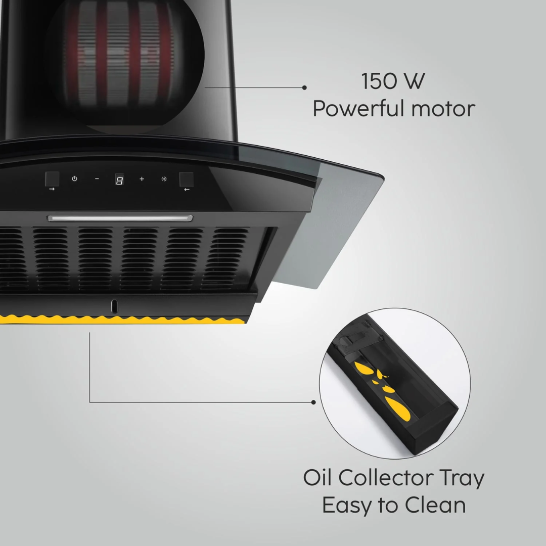 Glen 60 cm Auto Clean Chimney - CH 6076 BL BLDC MS AC