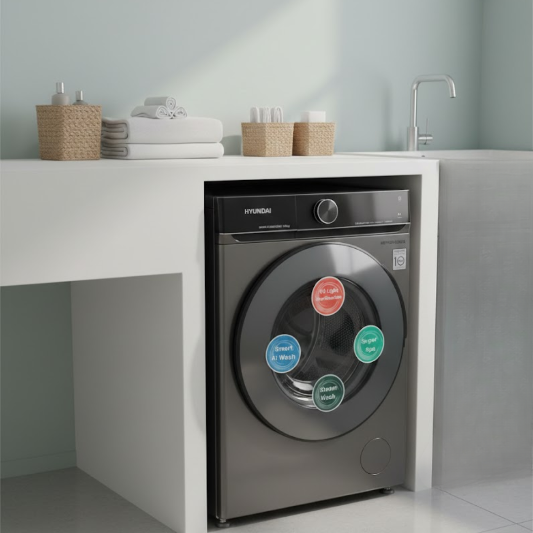 Hyundai 8.0 Kg Front Load Washing Machine - HYWM-FL08-BIM