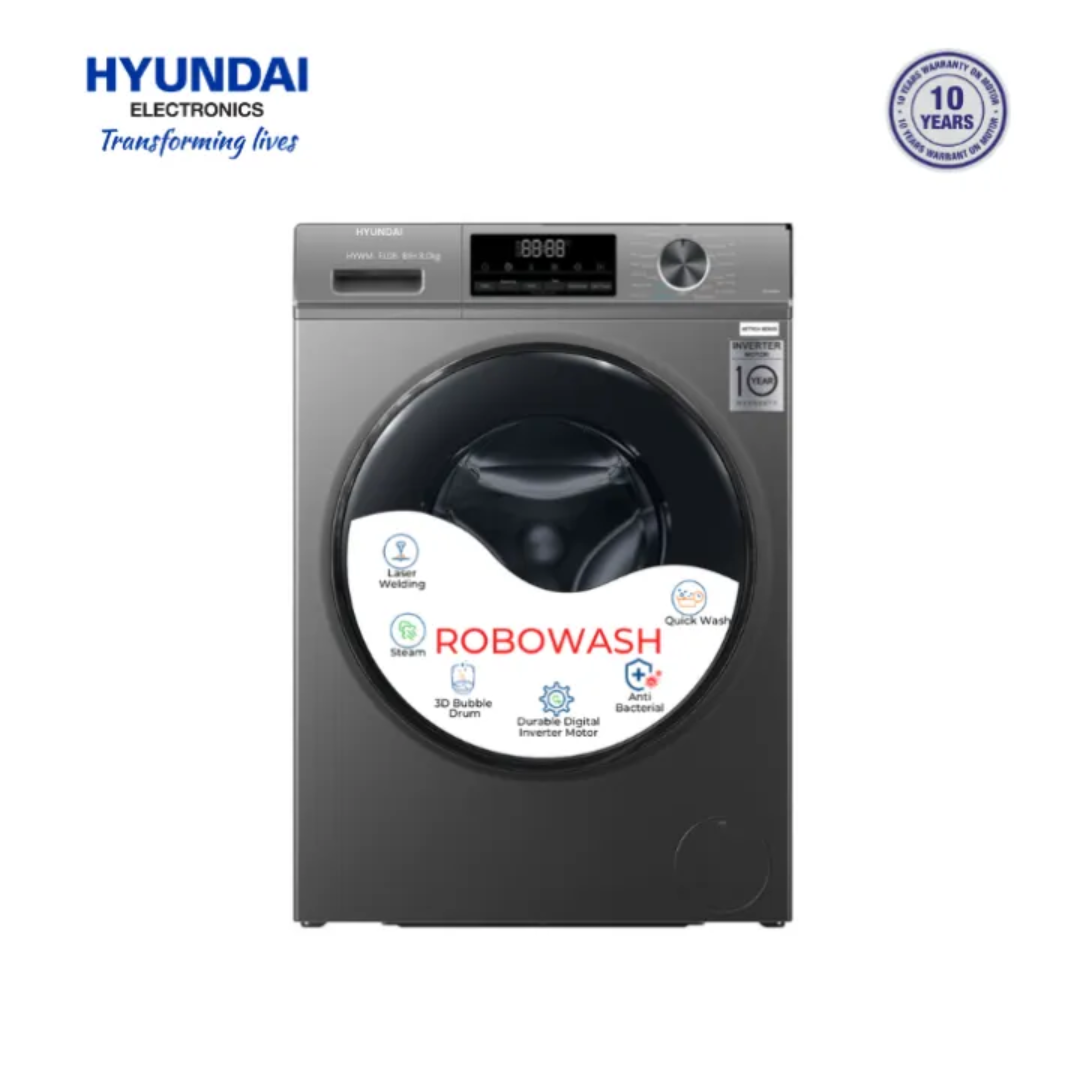 Hyundai 8.0 Kg Front Load Washing Machine - HYWM-FL08-BIM