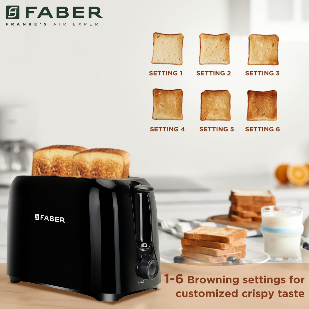 Faber 750W Pop-Up Toaster Settings