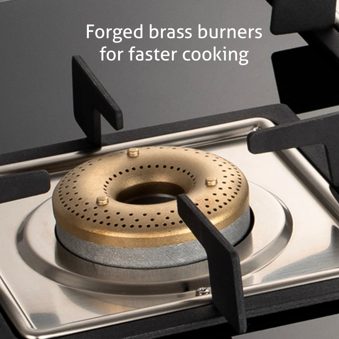 Glen 4 Burner Forged Brass Burner Cooktop - CT 1048 SQ GT BL FB AI