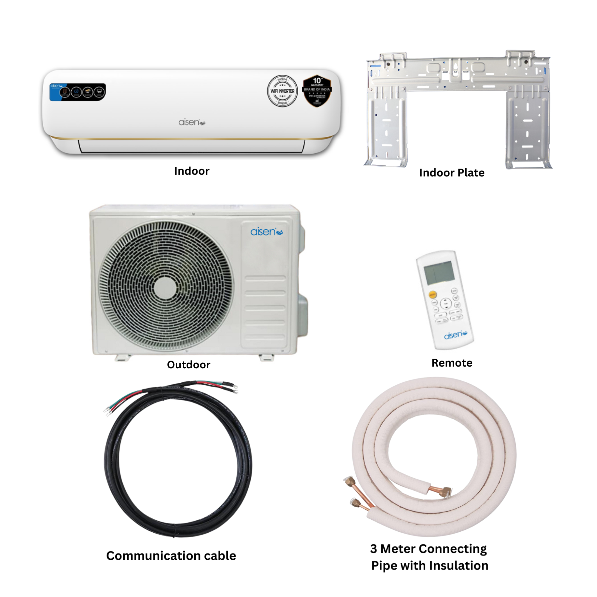 Aisen 1.0 Ton Inverter Air Conditioner - ANACWINV12KPKGHS