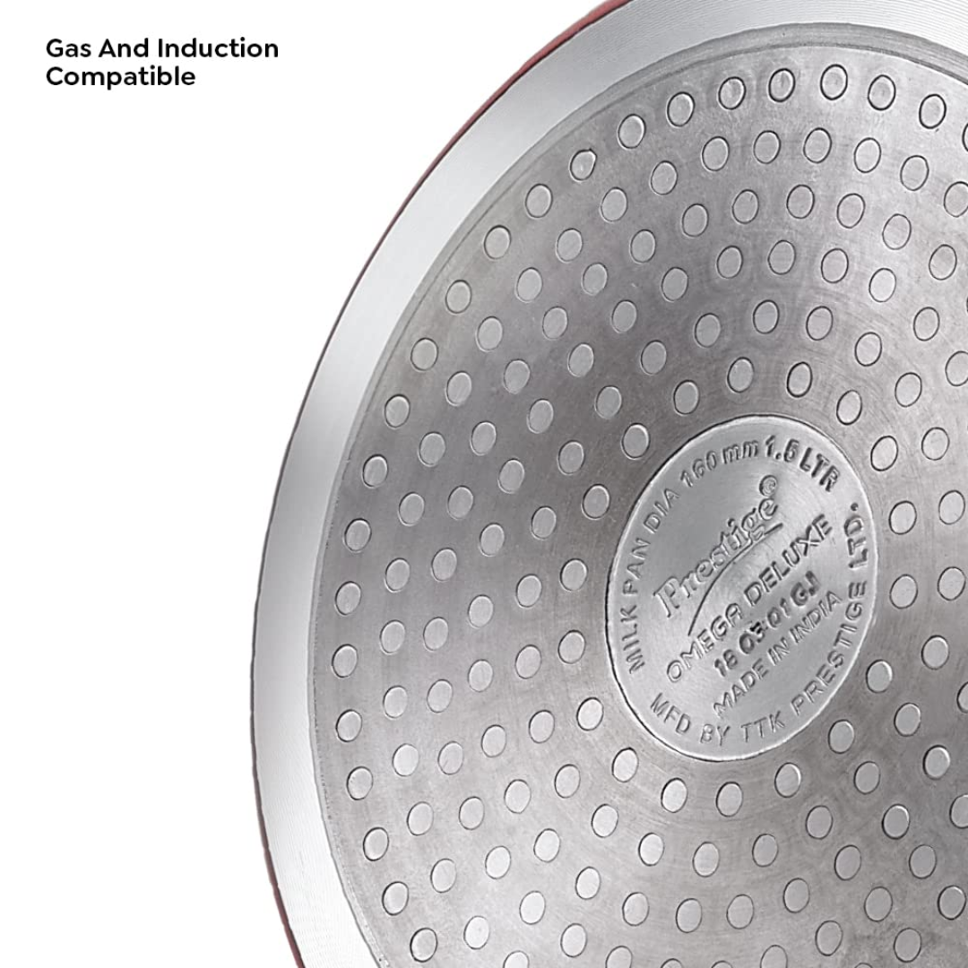 Prestige 36310 2.3 Ltr OMG DLX Aluminium Non-Stick Milk Pan with Glass Lid