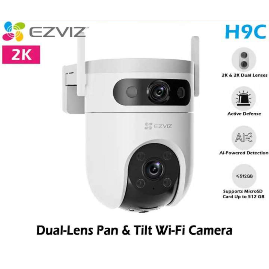 EZVIZ 3 MP + 3 MP Dual Lens Dual Light Wi-Fi Outdoor PT Camera - H9C