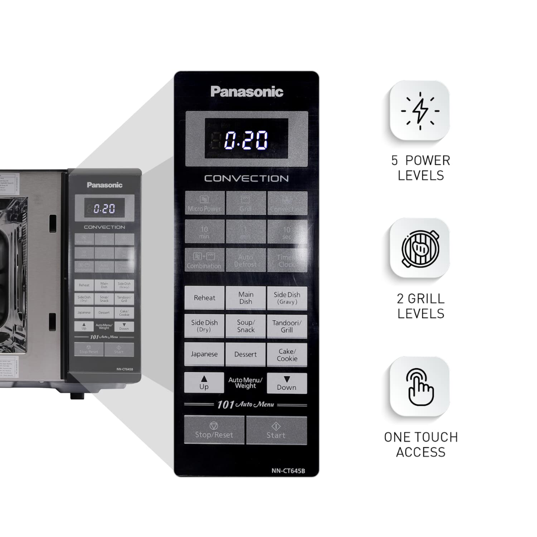 Panasonic 27 Litre Convection Microwave Oven with Starter Kit - NN-CD684BFDG