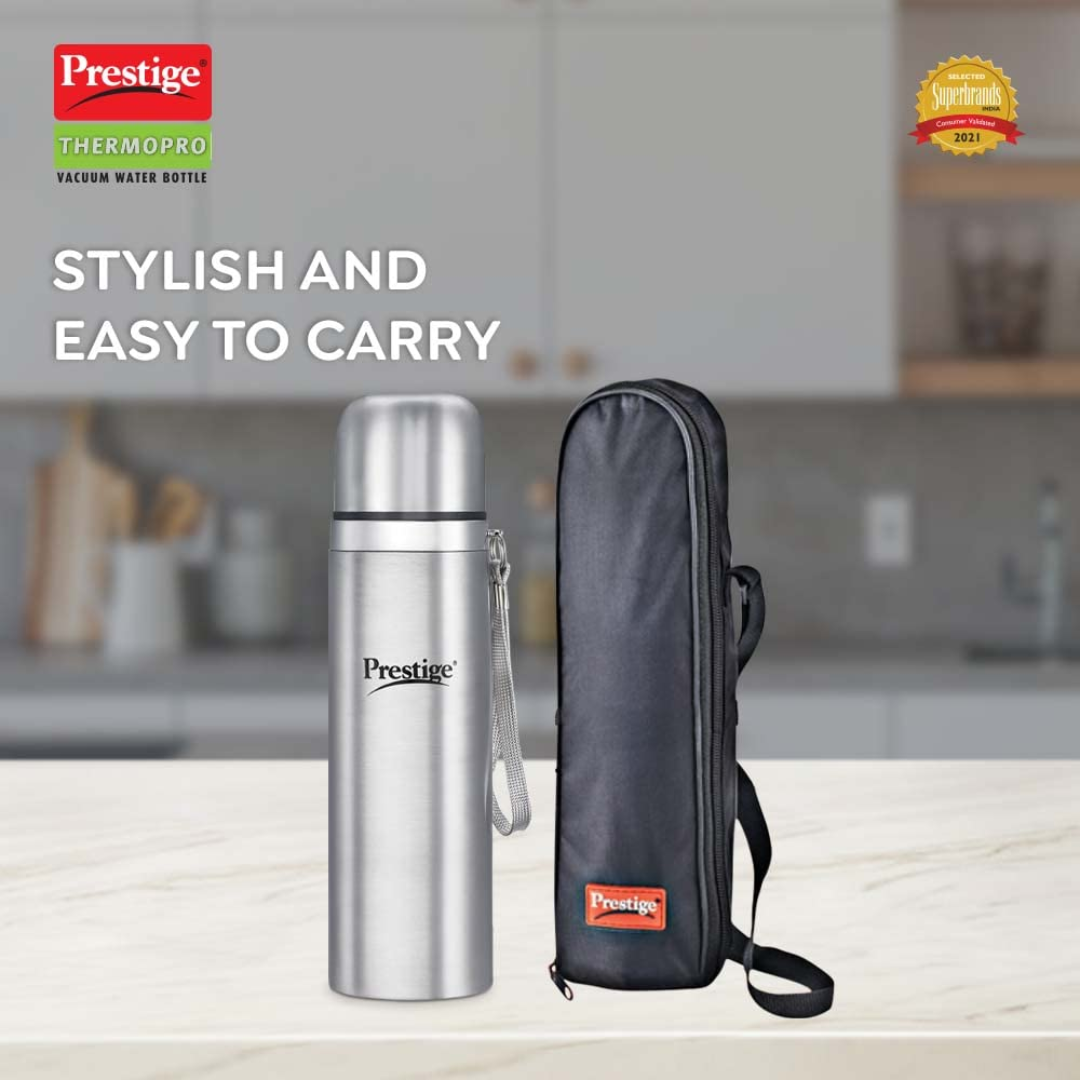 Prestige 1000 ml SS Steel Lid Lock with Bag - 99508 Thermopro Flask