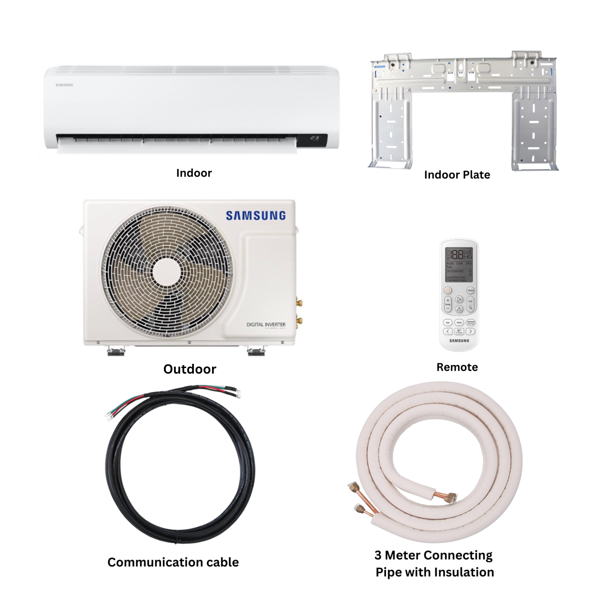 Samsung 1.0 Ton Inverter Wall Mount  Air Conditioner - AR12TSHZRWKNRC