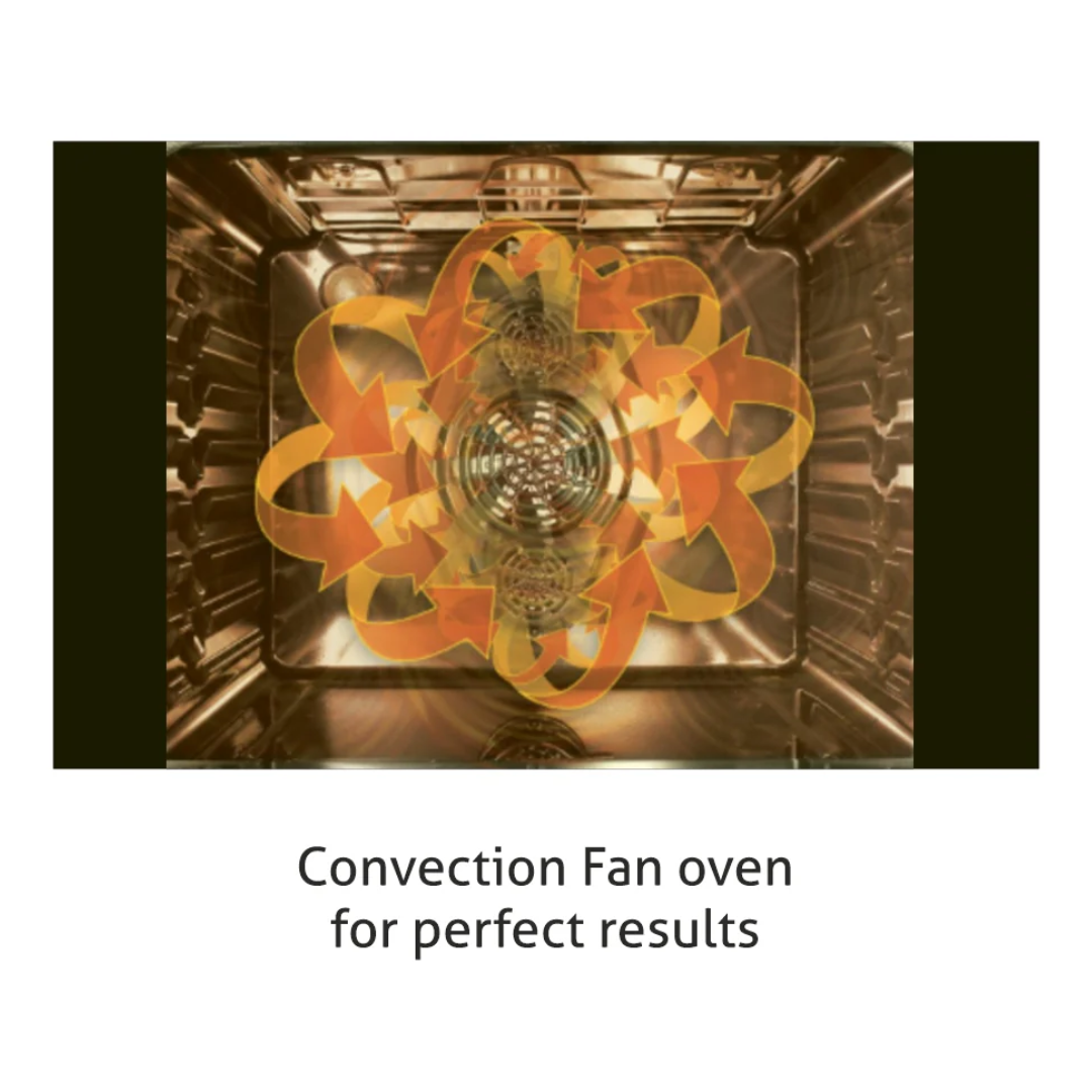 Glen 8 Function 65 Ltr Bulit In Oven - BO 660 MR+Turbo Black