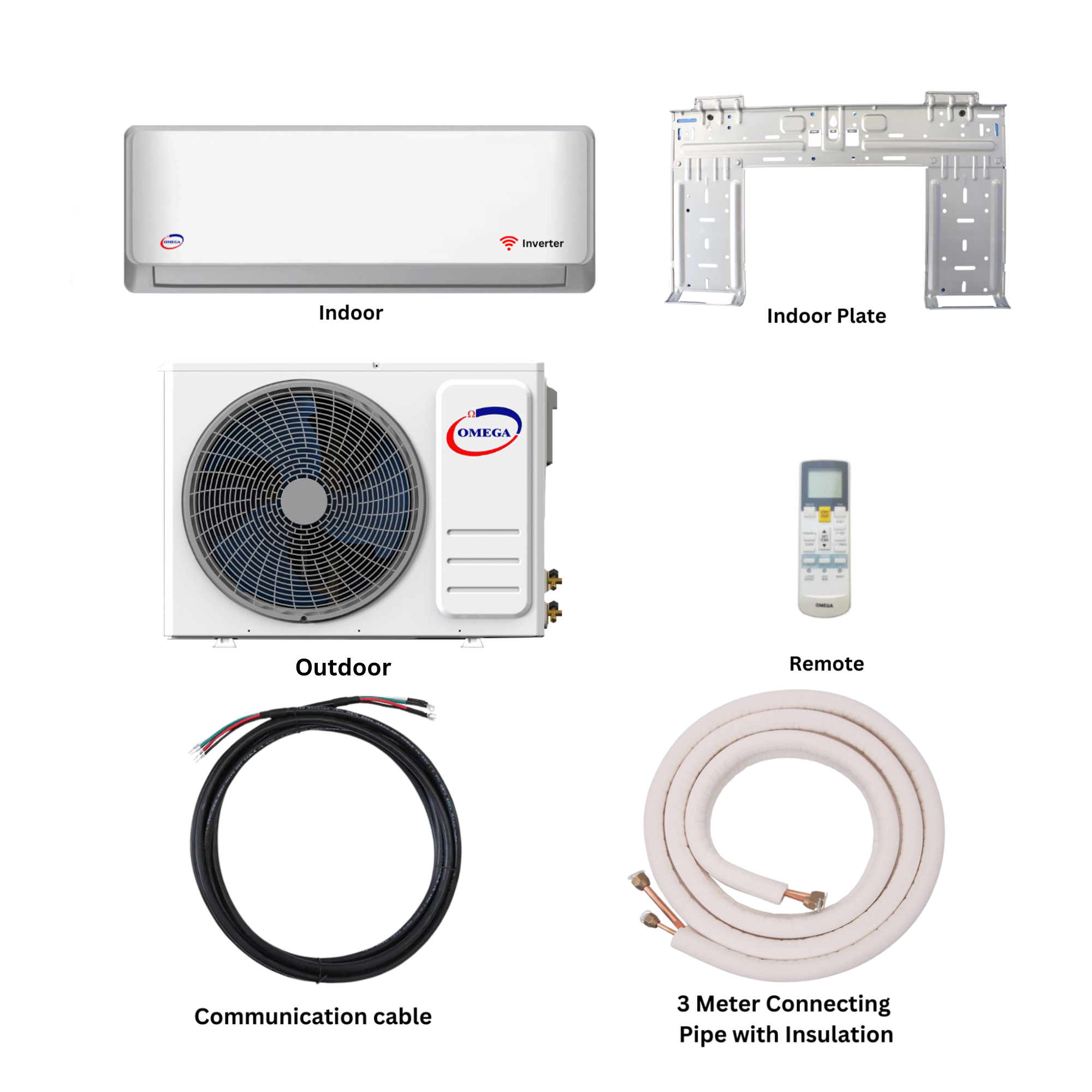 OMEGA 1.0 Ton Inverter Wall mount Air Conditioner - AUS-INV-12H53AA