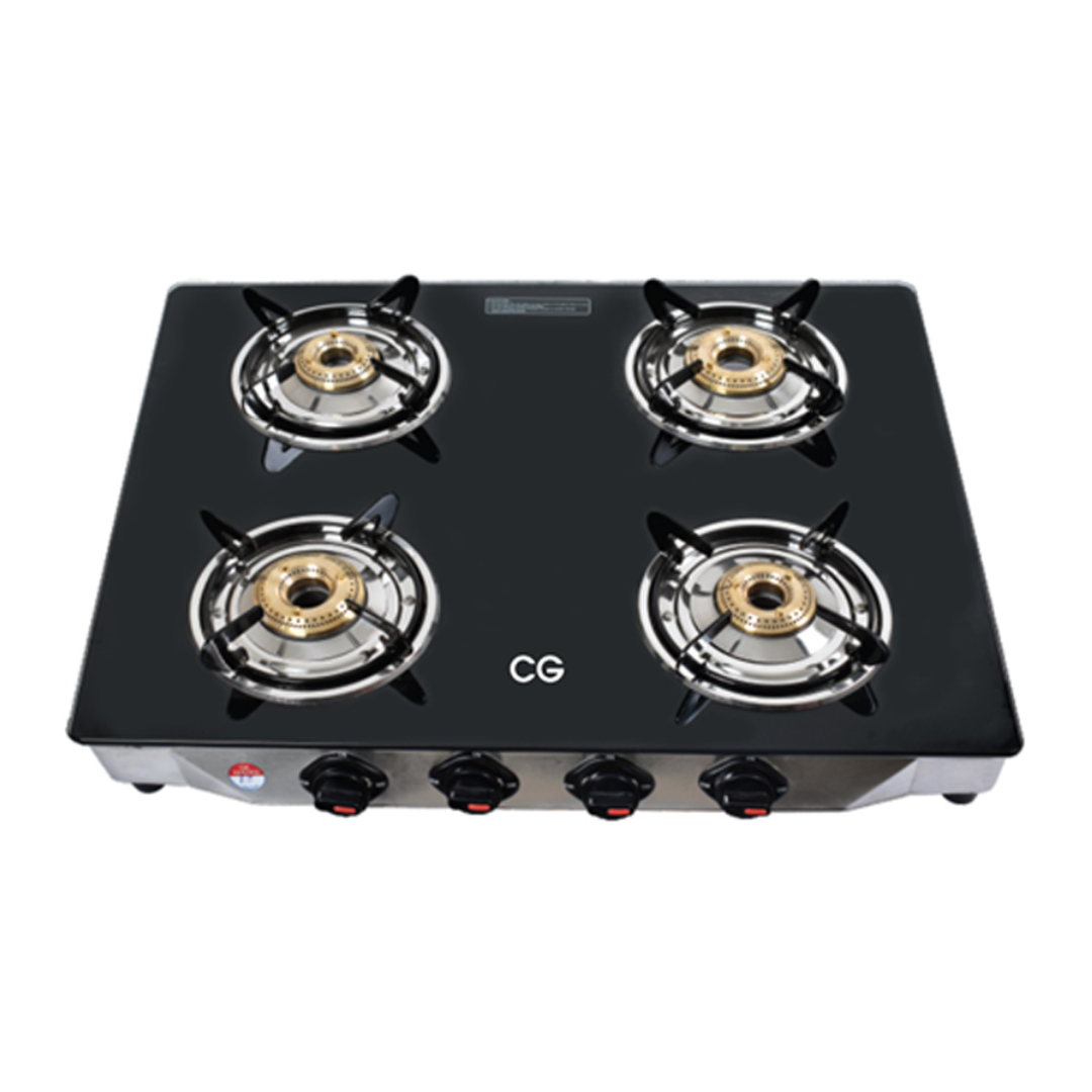 CG 4 Burner Tempered Glass Gas Cooktop - CGIGNITE 4BG