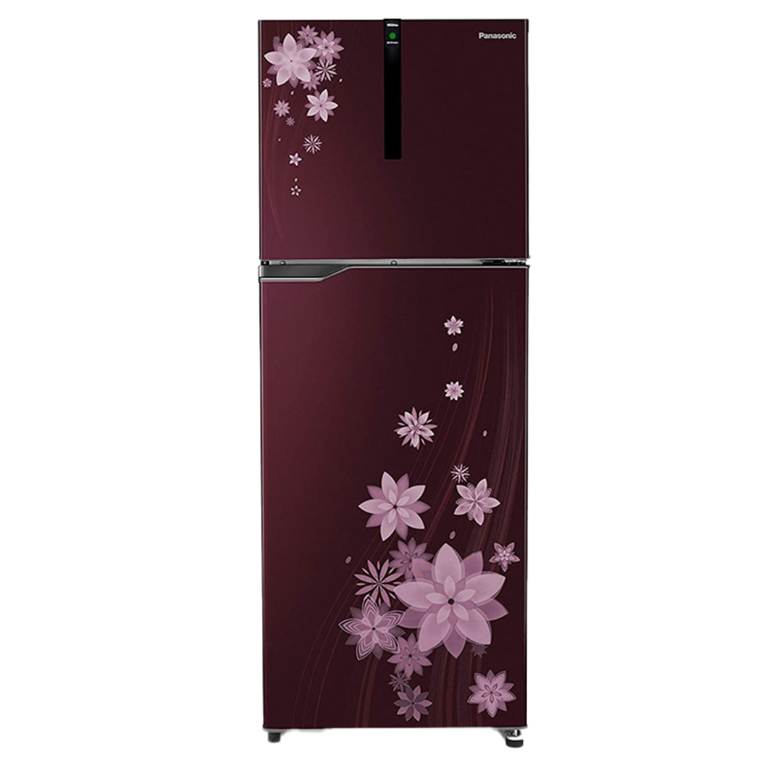 Panasonic 336L Double Door Refrigerator Lily Floral Wine - NR-BG341PLW3 